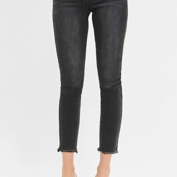 RISEN Full Size Tummy Control Mid Rise Crop Skinny Jeans Plus Size - Picture 2 of 6